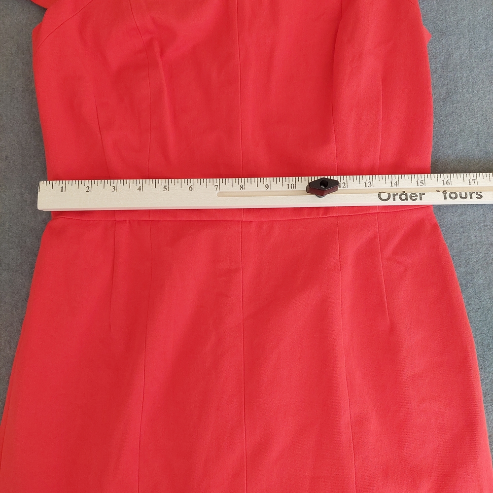 Banana Republic Red Square Neck Sheath Dress Size 12 Cap Sleeve Professional - Picture 7 of 9